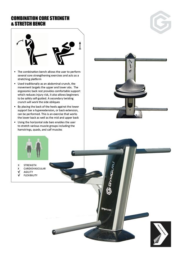 Gym Guru Combination core strength & stretch bench